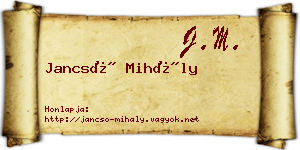 Jancsó Mihály névjegykártya